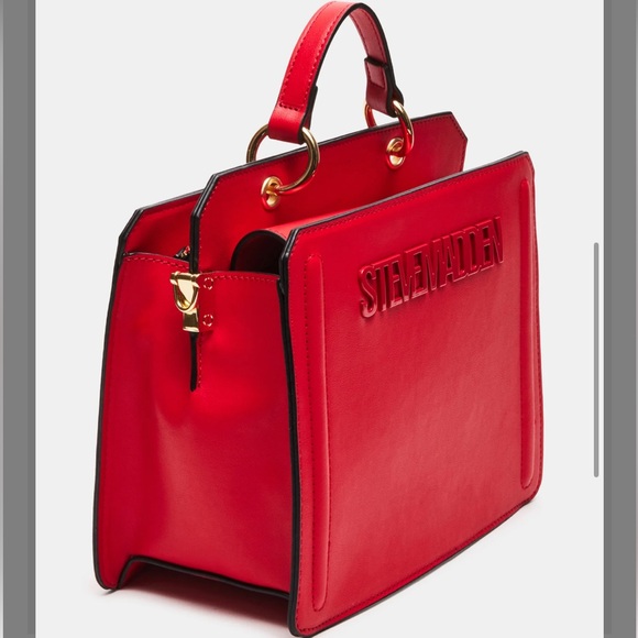 NWT Tiktok VIRAL Steve Madden Evelyn Satchel Crossbody Convertible Chevy Red - Picture 2 of 12
